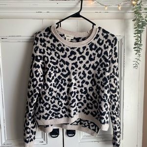 Cropped Cheetah Sweater